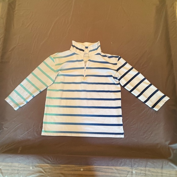 NWOT Talbots Striped Blue/White 3/4 Sleeve Quarter-Zip Pullover Size Small - Picture 5 of 11